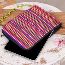 Lisu Zigzag,'Cotton and Rayon Tablet Bag with Lisu Hill Tribe Applique'