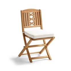 Set of 2 Eden Teak Folding Chair Cushion - Standard, Luna Leopard Dune - Frontgate
