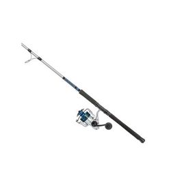 Quantum Strive Spinning Reel and Rod Combo 7ft 1-PC Heavy Moderate-Fast Rod Graphite Composite Blank SZ 8000 Reel 4+1 Bearings 4.7-1 Ratio Silver/Blue