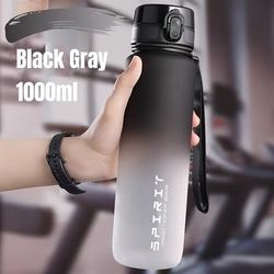 TEMU 1pc Gradient Water Bottle, 1000ml/33.8oz, Leakproof , Open With Carrying Strap, Ideal For Gym And Outdoor Activities