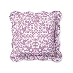 Florence Square Pillow by BrylaneHome in Mauve Orchid Tile