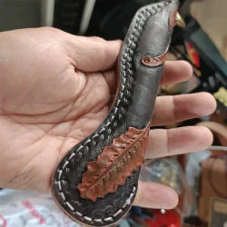NEW Outdoor EDCEmbroidery Carving Boston Leather Racket Portable Tool with Hand Rope Self-defense Tools Creative Gift for women