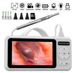Visual Ear Cleaner Camera 4.5 Inches Screen HD1080P 3.9MM Lens Otoscope Ear Wax Removal Tool USB Cable 6 LEDs with 32GB TF Card