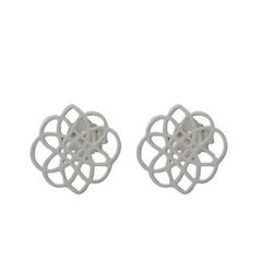 Stellar Intersections,'Handcrafted Sterling Silver Button Earrings from Thailand'