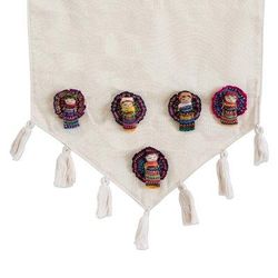 Ixmucané's Gift,'Tasseled Worry Doll Motif Table Runner'