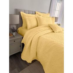 Anna Bedspread by BrylaneHome in Banana (Size KING)