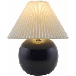 Policarpa 20"H x 19"W x 19"D Traditional Navy/White/Metallic - Brass/Translucent Table Lamp - Boutique Rugs