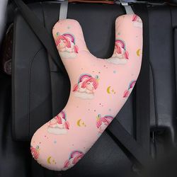 TEMU Kids Car , Y-shaped Seatbelt Pad, Adjustable Shoulder Cushion, Unicorn , For Long , - , 1pc, Car Accessory