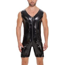 Costume di Carnevale Tute Zentai Body Costume tutina Metallico Lucido Per uomo Costume per Club Performance Pole Dance Halloween Carnevale Adulti