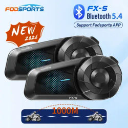 2pcs Fodsports FX-S Motorcycle Intercom Bluetooth Helmet Headset Wireless Moto Interphone,1000M,BT5.4,Support APP