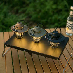 PACOONE Retro Portable Camping Lantern IPX4 Waterproof Emergency Light Stepless Dimmable Hanging Tent Lamp for Outdoor Hiking