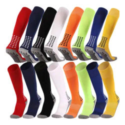 Chaussettes antidérapantes et respirantes pour hommes et femmes, chaussettes de course en coton et en caoutchouc, longues, de Football, de haute qualité, pour cyclisme, été