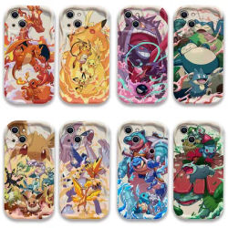Anime Hot Pikachus Gengar New 3D Wave Case For iPhone 16 15 14 13 12 11 Pro Max Mini X XR XSMAX 8 7
