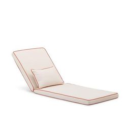 Cuscino lettino lisci e rigati con cuscino decorativo ecrù/terracotta