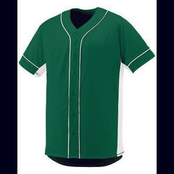 Augusta Sportswear 1661 Athletic Youth Slugger Jersey T-Shirt in Dark Green/White size Large | Polyester