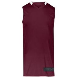 Augusta Sportswear 1731 Athletic Youth Step-Back Basketball Jersey T-Shirt in Maroon/White size Small | Polyester