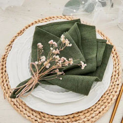 2/6/12 pièces 40X40cm vert rouge Texture pliée doux et Durable Cocktail fête serviettes papier mariage tissu serviettes