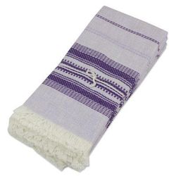 Cheerful Kitchen in Purple,'Purple Striped 100% Cotton Napkins (Set of 6)'