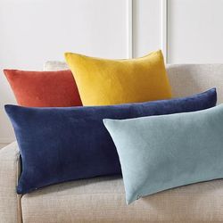 Leighton Velvet Decorative Pillow Covers - Pistachio, 13" x 22" Pistachio, Individual - Frontgate