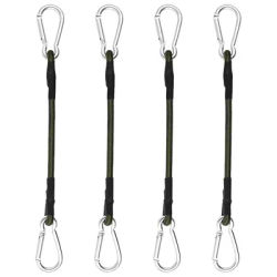 Strap Silver Bungee Cord Metal Latex Cords Carabiner Outdoor Elastic Strap Outdoor