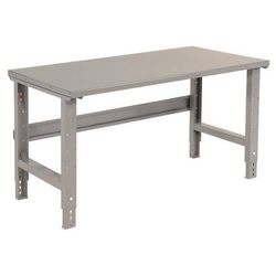 Global Industrial Standard Duty Steel Top Adjustable Height Workbench, 2,000 lbs, 72 x 30 x 30.88 to 36.88, Gray (GBE183154)