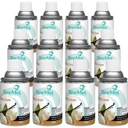 Timemist 1042737CT Metered 30-Day Vanilla Cream Scent Refill, Spray, 6000 ft3, 5.3 fl oz (0.2 quart), Vanilla Cream, 30 Day, 12/Carton, Long Lasting,