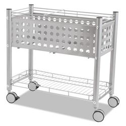 Vertiflex Products VF52000 Smartworx File Cart, One-Shelf, 28.25w x 13.75d x 27.38h, Matte Gray VRTVF52000
