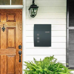 SONGMICS - Wall Mounted Post Box with Viewing Windows, Name Slot, 2 Keys - Easy to Install