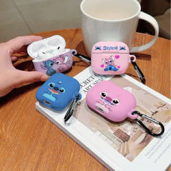 Mignon Disneys points antichoc protection brillant HD dur PC écouteur housse pour AirPods 1 2 3 4 Pro Pro2 avec crochet en métal