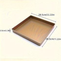 TEMU Carbon Steel Baking Tray, 11-inch Square Cake Pan For Swiss Roll, Pizza, And , Thickened Baking Mold For Birthday And Holiday Baking - Easter, Christmas, Halloween, Hanukkah, Thanksgiving - 1pc