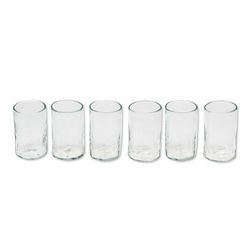 Crystalline Clarity,'Handblown Clear Recycled Glass Tequila Shot Glasses 3 Oz'