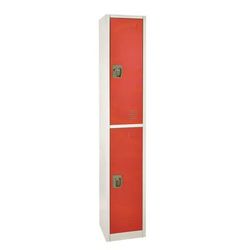 AdirOffice Steel Storage Locker, 2 Compartment, 12 x 12 x 72, Red (ALHI629202RED)