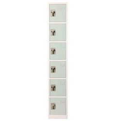 AdirOffice Steel Storage Locker, 6 Compartment, 12 x 12 x 72, Misty Green (ALHI629206MGRN)