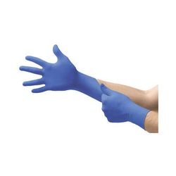 Ansell Cobalt N19 Nitrile Powder-Free Disposable Gloves, Textured, 3.9 mil Palm/4.3 mil Finger, Medium, Cobalt (748-N192)