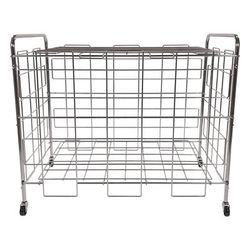 Champion Sports Portable Ball Locker, Metal, 176 lb Capacity, 24 x 41 x 36, Chrome (CSIBCX)