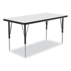 Correll® 2448DE80954P Markerboard Activity Tables, Rectangular, 48" x 24" x 19" to 29", White Top, Black Legs, 4/Pallet CRL2448DE80954P