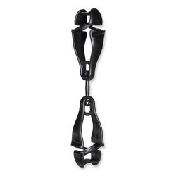 Ergodyne 19512BULK Squids 3420 Dual Clip Swivel Glove Clip Holder, 1 x 0.6 x 5.5, Acetal Copolymer, Black, 100/Pack, Ships in 1-3 Business Days - Case