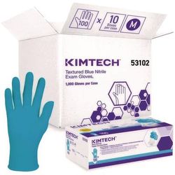 Kimtech Smooth Nitrile Exam Gloves, Powder-Free, Medium, Blue, 100/Box, 10 Boxes/Carton (KCC53102)