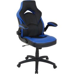 Lorell 84386 Chair, Gaming, High-Back, 20-1/2"Wx28"Lx47-1/2"H, Blue/Black LLR84386