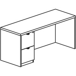 Lorell PC2472LGE Prominence 2.0 Gray Elm Laminate Desk Unit - 72" x 24" x 29" , 1" Top, 0.1" Edge - 2 x File Drawer LLRPC2472LGE