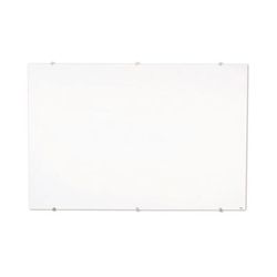 Luxor Magnetic Wall-Mounted Glass Board, 48" x 36", White Surface, Silver Aluminum Frame (LXOWGB4836M)