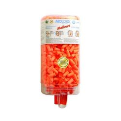 Moldex PlugStation(R) Earplug Dispenser, Disposable Plastic Bottle, Foam Earplugs, Bright Orange, Mellows(R) (507-6847)