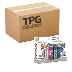 TPG Creations Kwik Stick Tempera Paint, 6 Assorted Metallic Colors, 6/Pack, 12 Packs/Carton (TPG64712)