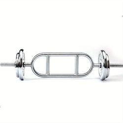 "TEMU 34" Tricep Weight Bar Dumbbells Chrome Anti-slip Hand Grip Barbell Bar For Training Fitness Exercise Weight"