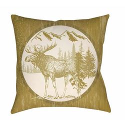 Seren 26" Square Cottage Mustard/Beige/Pearl/Tan/Dark Brown Outdoor Throw Pillow - Boutique Rugs