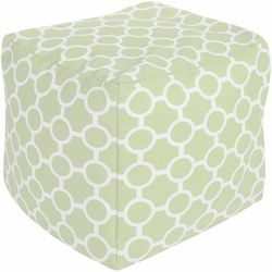 Marktzeuln 18"H x 18"W x 18"D Coastal Pale Blue/Light Gray Outdoor Pouf - Boutique Rugs