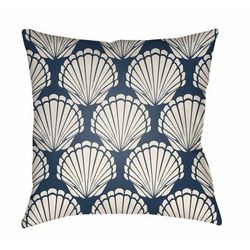Kalamangog 16" Square Coastal Pillow plush Charcoal/Off White/Medium Gray/Smoke/Gray/Marine Blue/Pearl/Beige Outdoor Throw Pillow - Boutique Rugs
