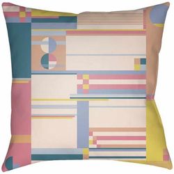Dodurga 16" Square Modern Pillow plush Dusty Coral/Grass Green/Ivory/Pale Blue/Pink/Sky Blue/Teal/Lime Green Outdoor Throw Pillow - Boutique Rugs
