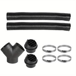 TEMU 75mm Pipe Ducting Y Piece+ Warm Air Outlet Vent +hose Clip Kit For Heater