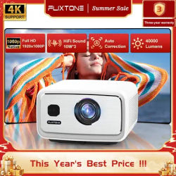 FlixTone D9W Ultra 3000 ANSI Full HD 1080P Projector for Movies Android WiFi 6 Home Theater Beam Projector for Outdoor Video